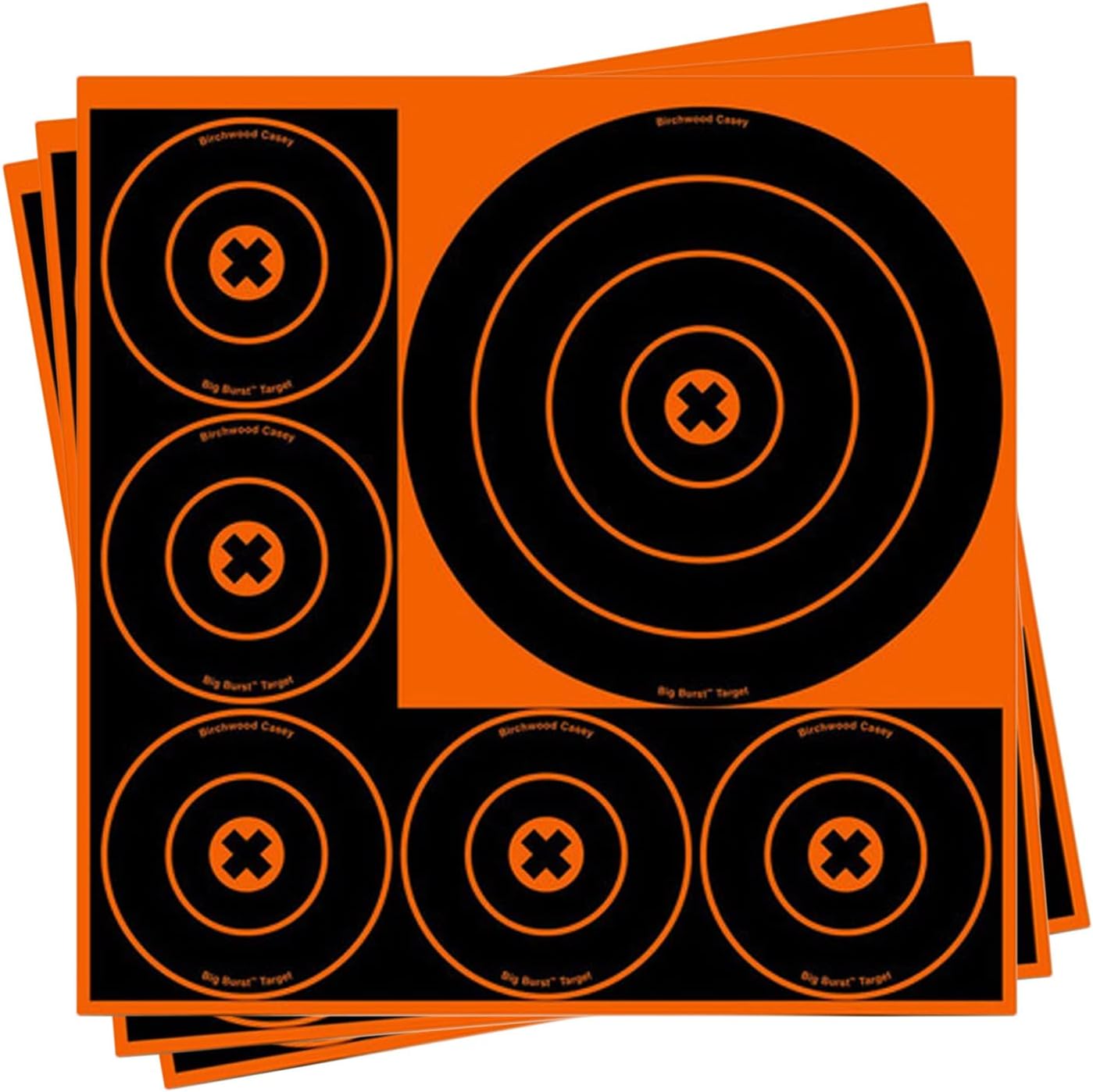 BIRCHWOOD CASEY Big Burst Bull's Eye Always Flat Adhesive Back Shooting Training Reactive Targets