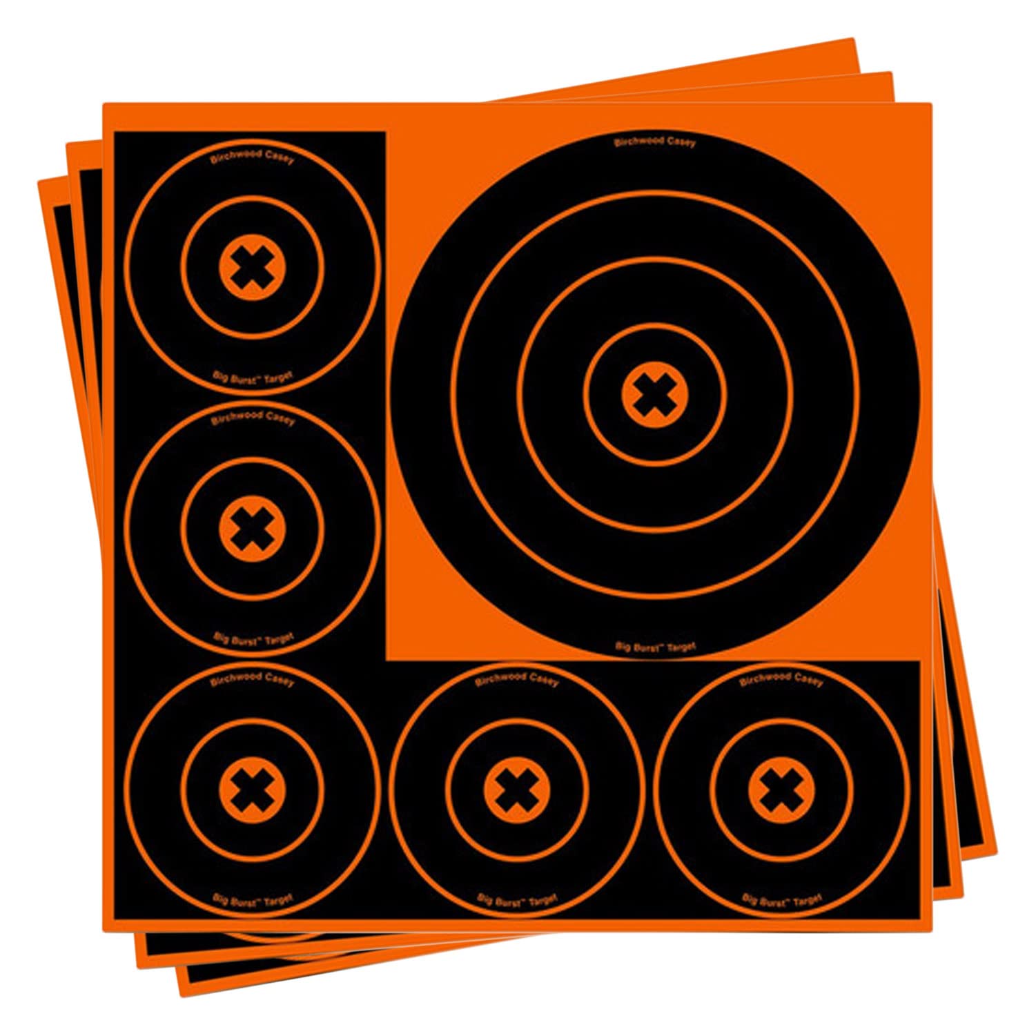 BIRCHWOOD CASEY Big Burst Bull's Eye Always Flat Adhesive Back Shooting Training Reactive Targets