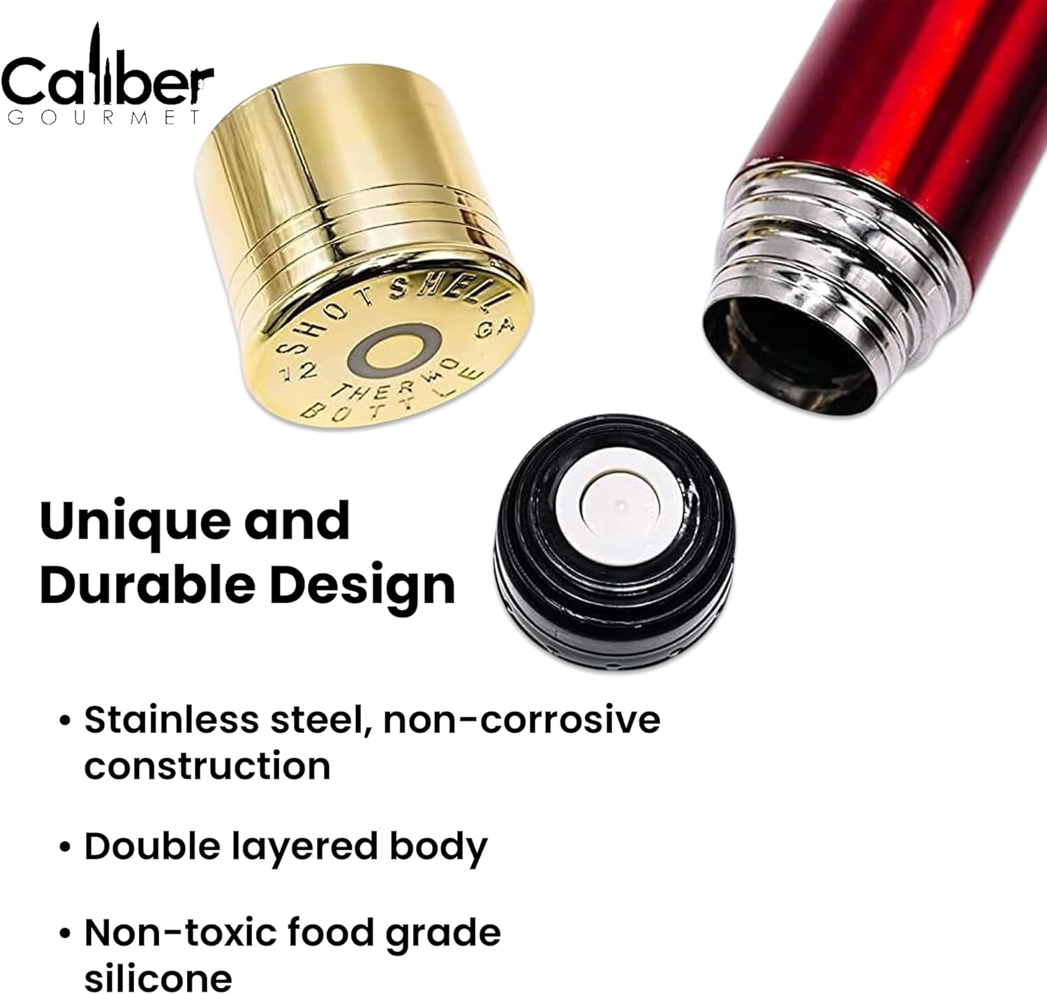 CALIBER GOURMET Bullet Thermos Bottle Vacuum Insulated Stainless Steel