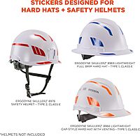 Ergodyne Skullerz 8961 Reflective Hard Hat Stickers, Safety Helmet Strips, Hard Hat Accessories Adhesive Sticker Decal Kit Yellow Pack of 2