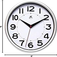 Infinity Instruments Metro Silver 9-Inch Resin Wall Clock