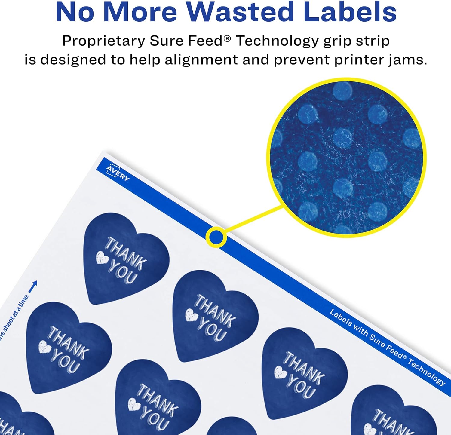 Avery Durable Waterproof Heart Labels, Sure Feed Technology, 2-9/32" x 1-27/32"