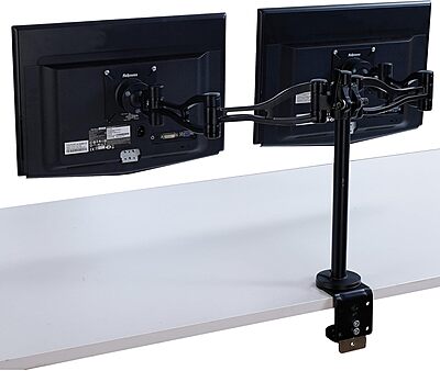 Fellowes 8041701 Professional Series Depth Adjustable Computer Monitor Stand for 2 Monitors with Dual Monitor Arms, 24 Lb Capacity