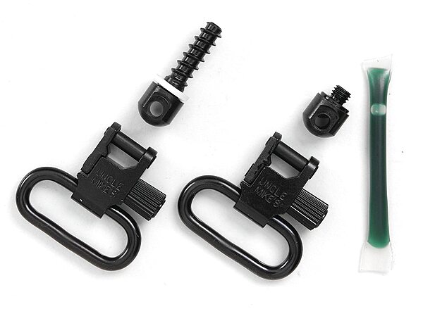 Uncle Mike's Quick Detachable Fore End Band Style Sling Swivels (Blued, 1-Inch Loop) , BLACK