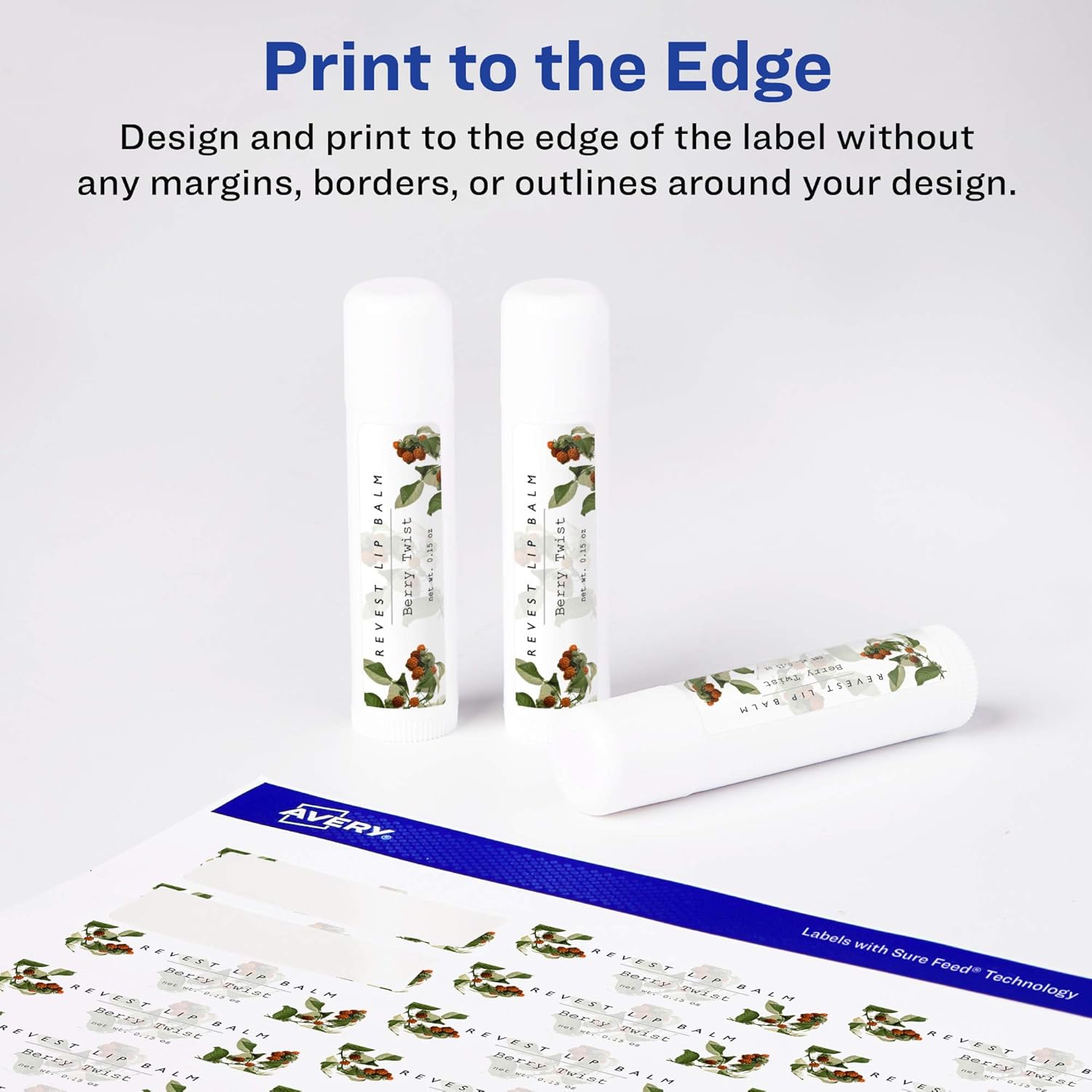 Avery Matte White Rectangle Labels, Sure Feed Technology, 1" x 1.5"