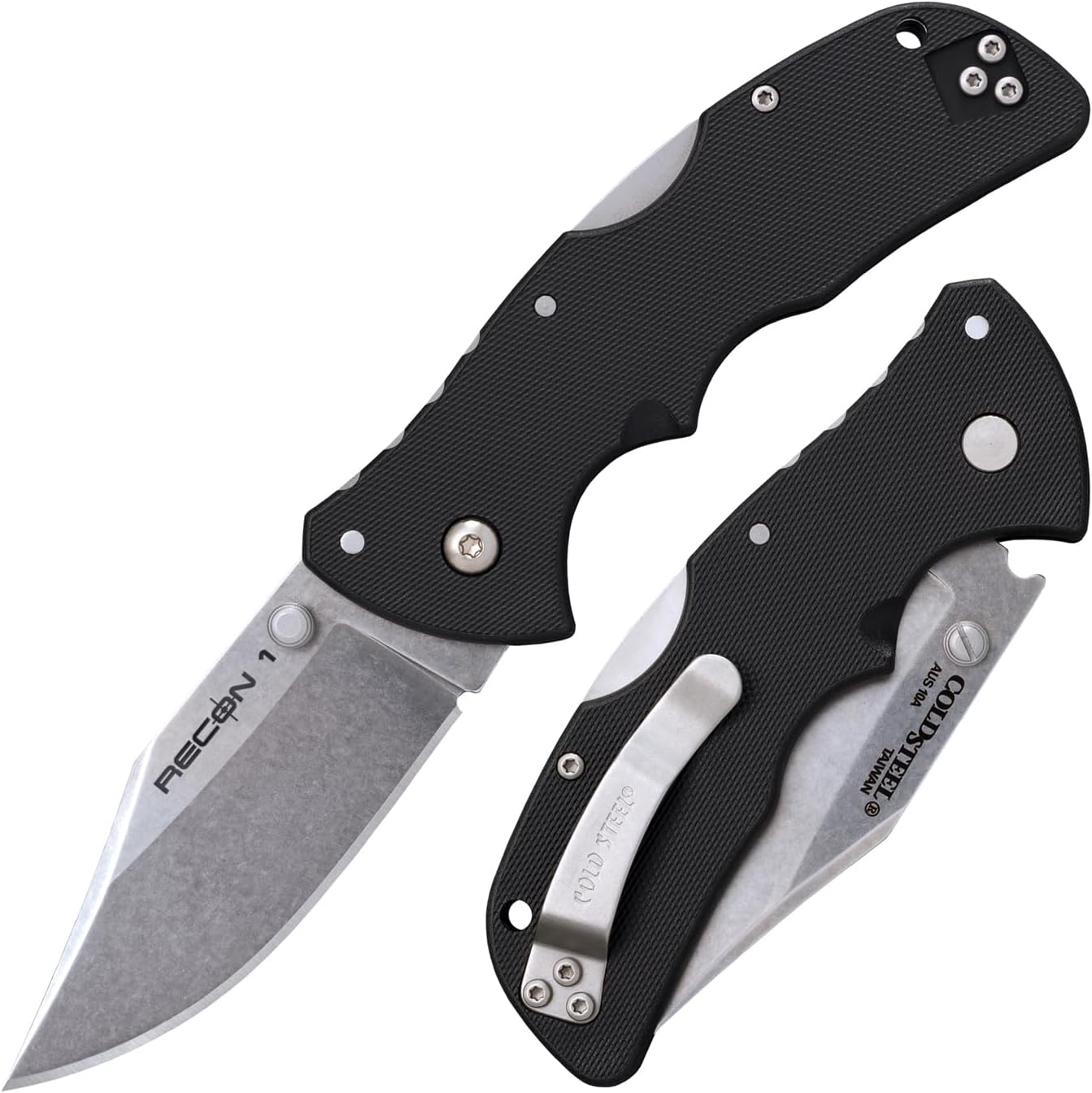 Cold Steel Mini Recon 1 3" AUS10A Folding Knife with 4" GFN Handle & Tri-Ad Lock