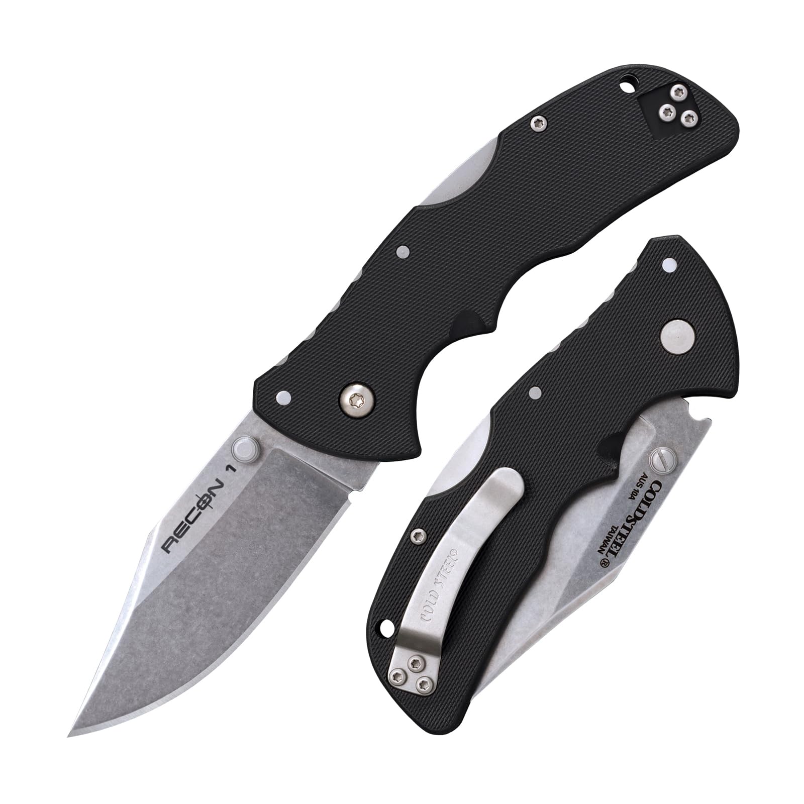 Cold Steel Mini Recon 1 3" AUS10A Folding Knife with 4" GFN Handle & Tri-Ad Lock