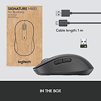 Logitech Signature M650 for Business Wireless Mouse, for Small to Medium Sized Hands, Logi Bolt, Bluetooth, SmartWheel - Graphite