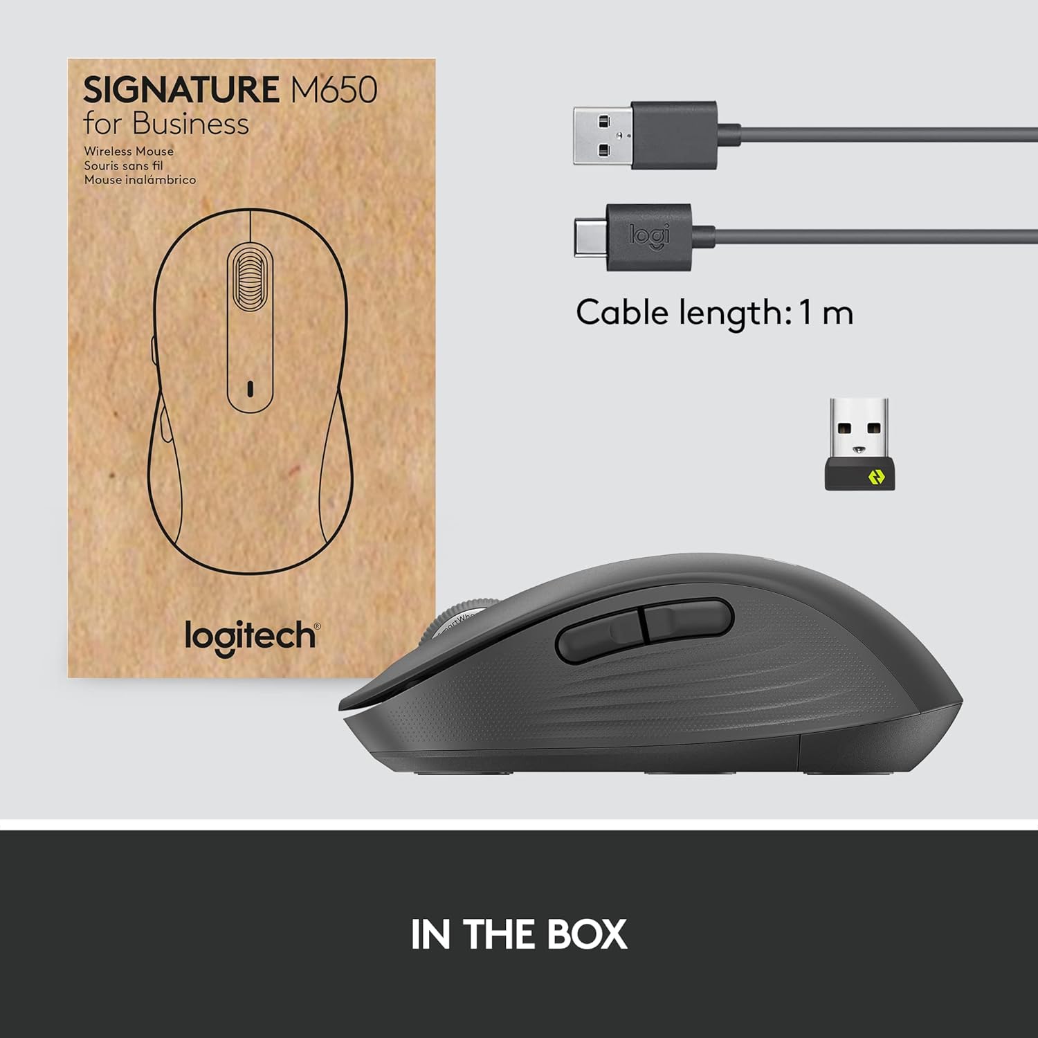 Logitech Signature M650 for Business Wireless Mouse, for Small to Medium Sized Hands, Logi Bolt, Bluetooth