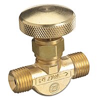 Western Enterprises 211 Non-Corrosive Gas Flow Valves, Brass, Non-Corrosive Gases, 1/4" NPT(M), 0.5 Length