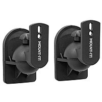 Mount-It! Speaker Wall Mount Full Motion Brackets for Surround Sound Satellite Ceiling and Bookshelf Speakers, 2 Mounts
