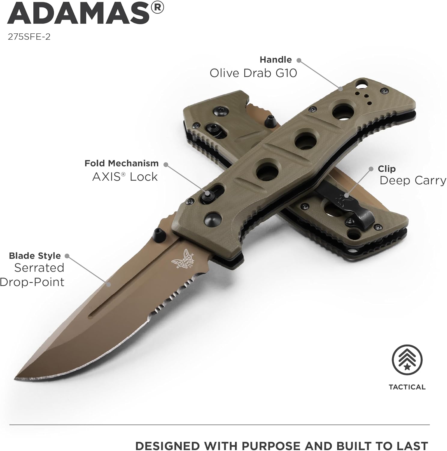 BENCHMADE Adamas 275 Tactical Folding Knife