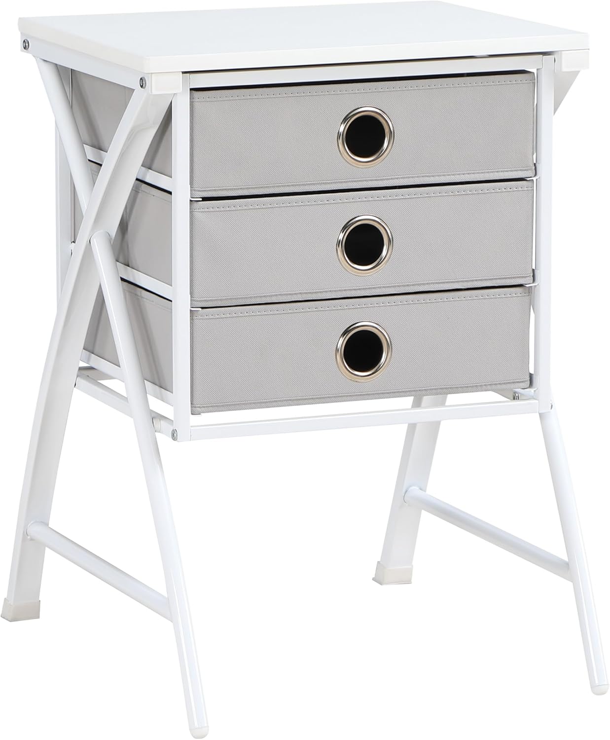 OSP Home Furnishings Olympic Utility Home Office Desk with Nesting 3-Drawer Storage Stand