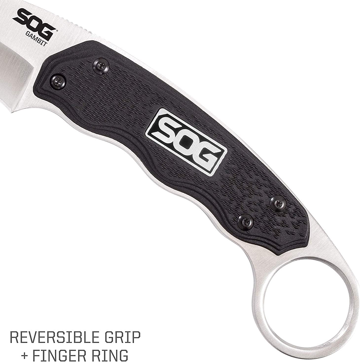 SOG Survival Karambit Knife - Gambit Curved Security Belt Knife, Full Tang Fixed 2.6 Inch Blade withHard Nylon Sheath