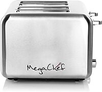 MegaChef 4-Slice Stainless Steel Toaster, Silver