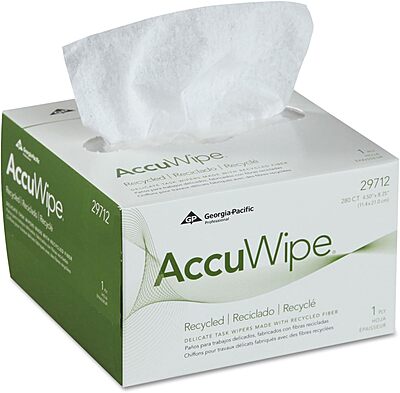 AccuWipe Recycled Disposable Task Wipers 4-1/2 X 8-1/4 Inch 29712, 1 Pack, 280 Wipes