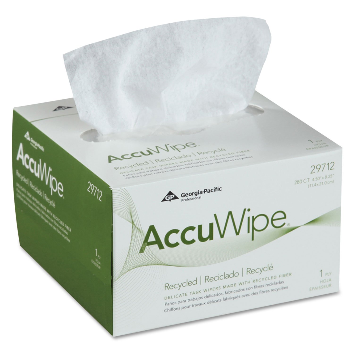 AccuWipe Recycled Disposable Task Wipers 4-1/2 X 8-1/4 Inch 29712, 1 Pack, 280 Wipes