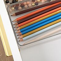 Martha Stewart Grady Stackable Plastic Storage Boxes with Lids, Set of 3