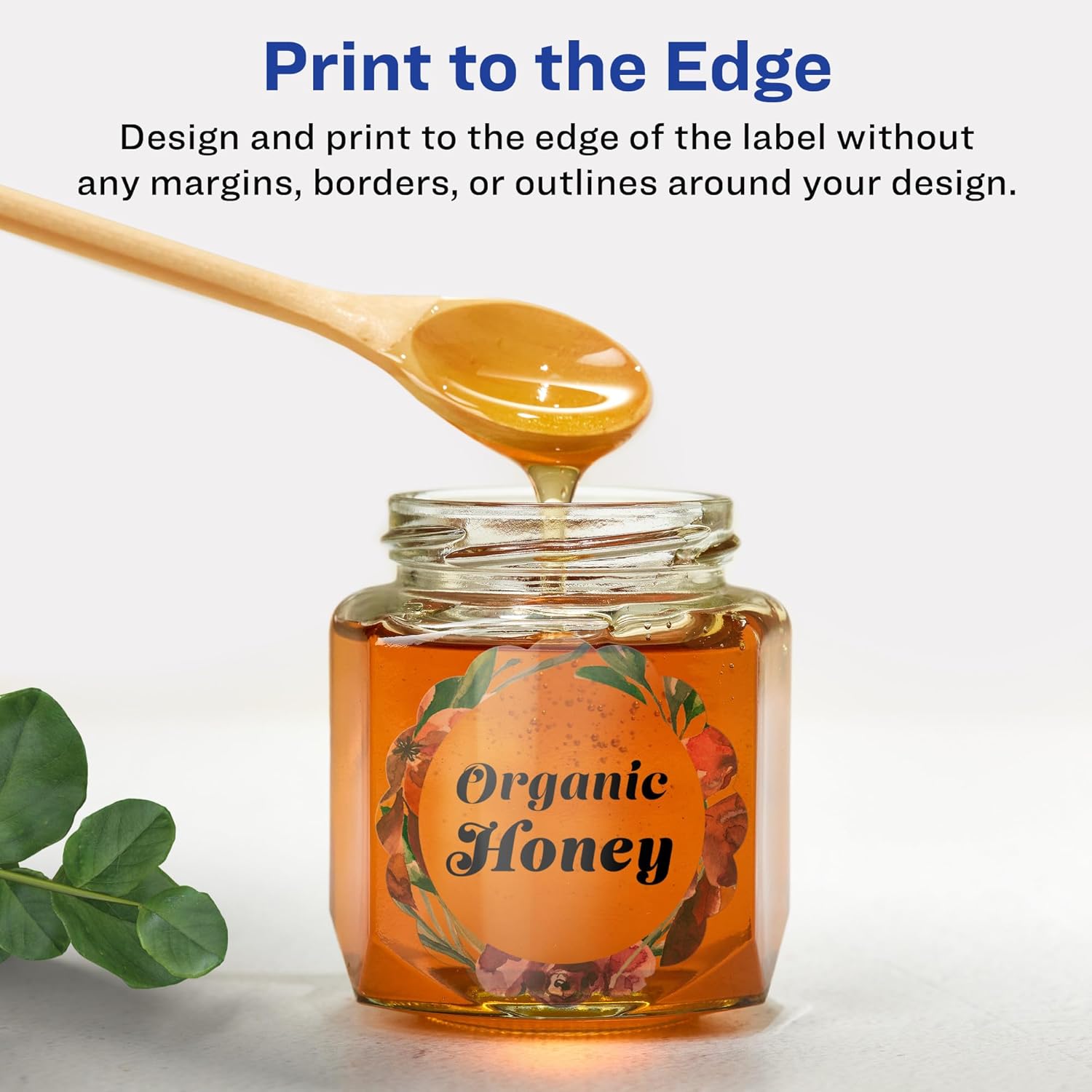 Avery Glossy Clear Round Scalloped Labels, Sure Feed Technology, 2.5" Diameter