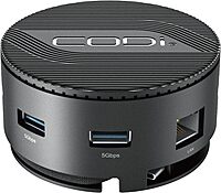 CODi CentroM3 Multi-Port USB-C Docking Station – 4K Dual HDMI, Gigabit Ethernet, 3 USB-A 3.2 Ports, PD Charging, 9" Braided Cable – Universal USB-C Hub for Laptops & MacBook