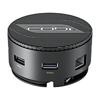 CODi CentroM3 Multi-Port USB-C Docking Station – 4K Dual HDMI, Gigabit Ethernet, 3 USB-A 3.2 Ports, PD Charging, 9" Braided Cable – Universal USB-C Hub for Laptops & MacBook