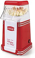 Nostalgia Electrics Coca-Cola Hot-Air Electric Popcorn Maker, 8 Cups, Healthy Oil Free Popcorn with Measuring Scoop