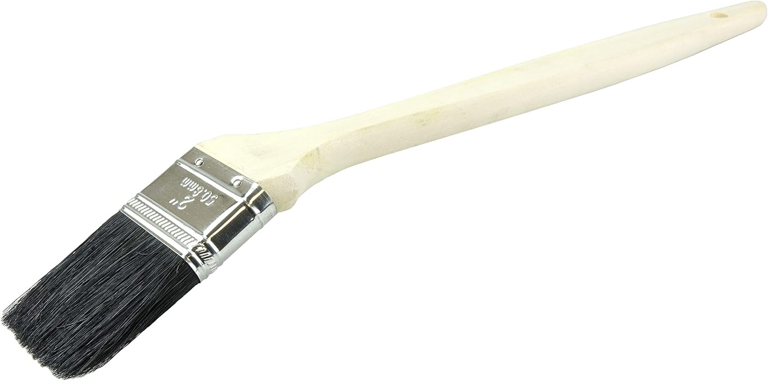 Weiler 95502 2" Bent Radiator Brush, Black Bristle, 2-1/4" Bristle Length, Wood Handle