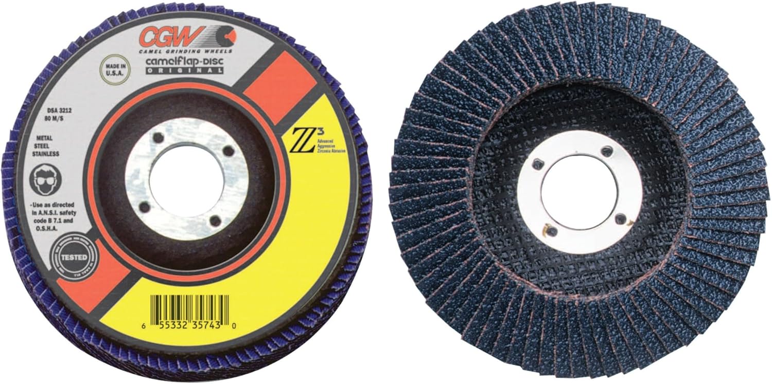 Flap Discs, Z3-100% Zirconia, XL - 4-1/2x5/8-11 z3-40 t27xl 100% za flap disc [Set of 10]