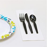 Genuine Joe Heavy Weight Plastic Fork, Black, 1000 Count