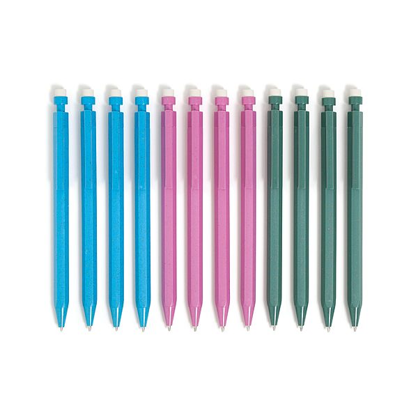 U Brands U-Eco Recycled Mechanical Pencil Set, Bulk Mechanical Pencils 0.7mm, Speckled Brights, Medium Lead, School Supplies, 12 Pack (6591U) 1 Count (Pack of 12)