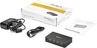 StarTech.com 4 Port Compact Black USB 2.0 Hub - Bus-powered or with Included Power Adapter - Portable Mac/PC laptop hub