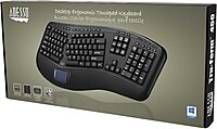 AKB-450UB - Ergonomic Keyboard with Built-in Touchpad, Wired, Multimedia Hotkeys, Split Keys Design