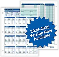 ComplyRight 2025-2026 Fiscal Attendance Calendar, 8 1/2in x 11in, Pack Of 50