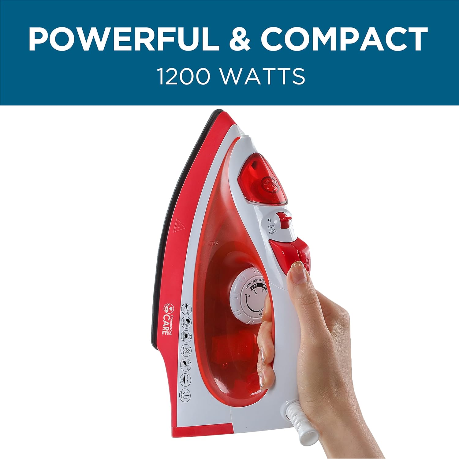 COMMERCIAL CARE 1200W Portable Steam Iron