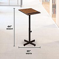 Oklahoma Sound Portable Presentation Series Adjustable Height Lectern Stand 16 Inch x 20 Inch Reading Surface with Book