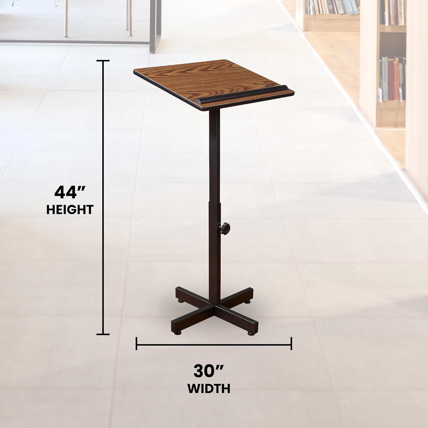 Oklahoma Sound Portable Presentation Series Adjustable Height Lectern Stand 16 Inch x 20 Inch Reading Surface with Book