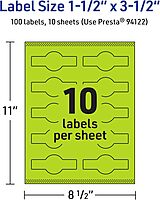 Avery Printable Wraparound Band Labels, Sure Feed Technology, 1.5" x 3.5", Bright Green, Cigar Band Labels