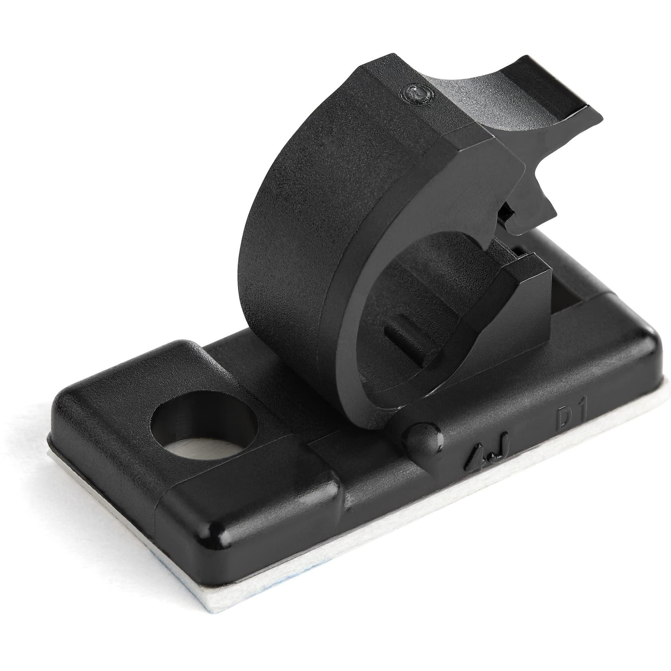 StarTech.com 100 Adhesive Cable Management Clips Black - Nylon Self-Adhesive Clamps UL94 V-2