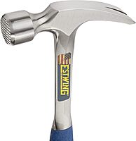 ESTWING Framing Hammer - 22 oz Straight Rip Claw with Milled Face & Shock Reduction Grip - E3-22SMR Milled Face 22 oz