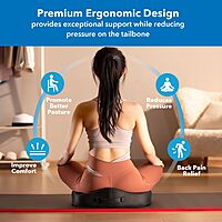 Mount-It! Office Seat Cushion, Premium Ergonomic Memory Foam with Cooling Gel