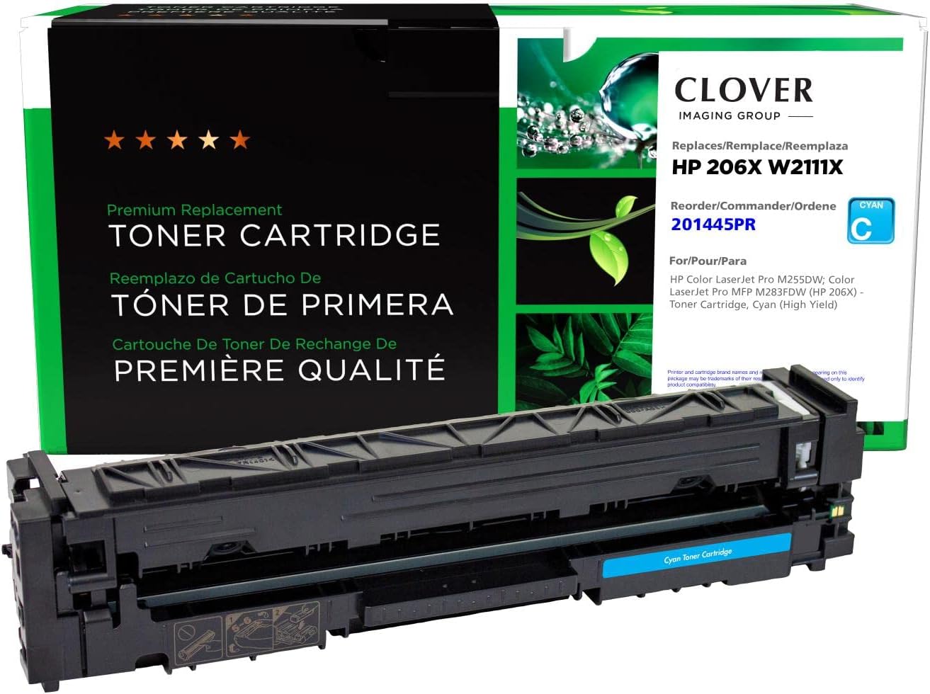 Clover Remanufactured High Yield Toner Cartridge Replacement for HP 206X (W2111X) | Cyan