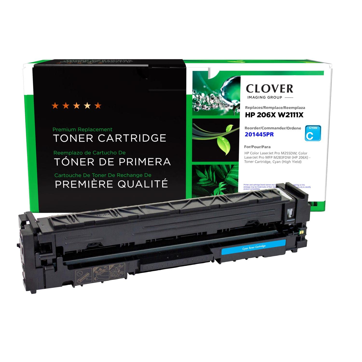 Clover Remanufactured High Yield Toner Cartridge Replacement for HP 206X (W2111X) | Cyan