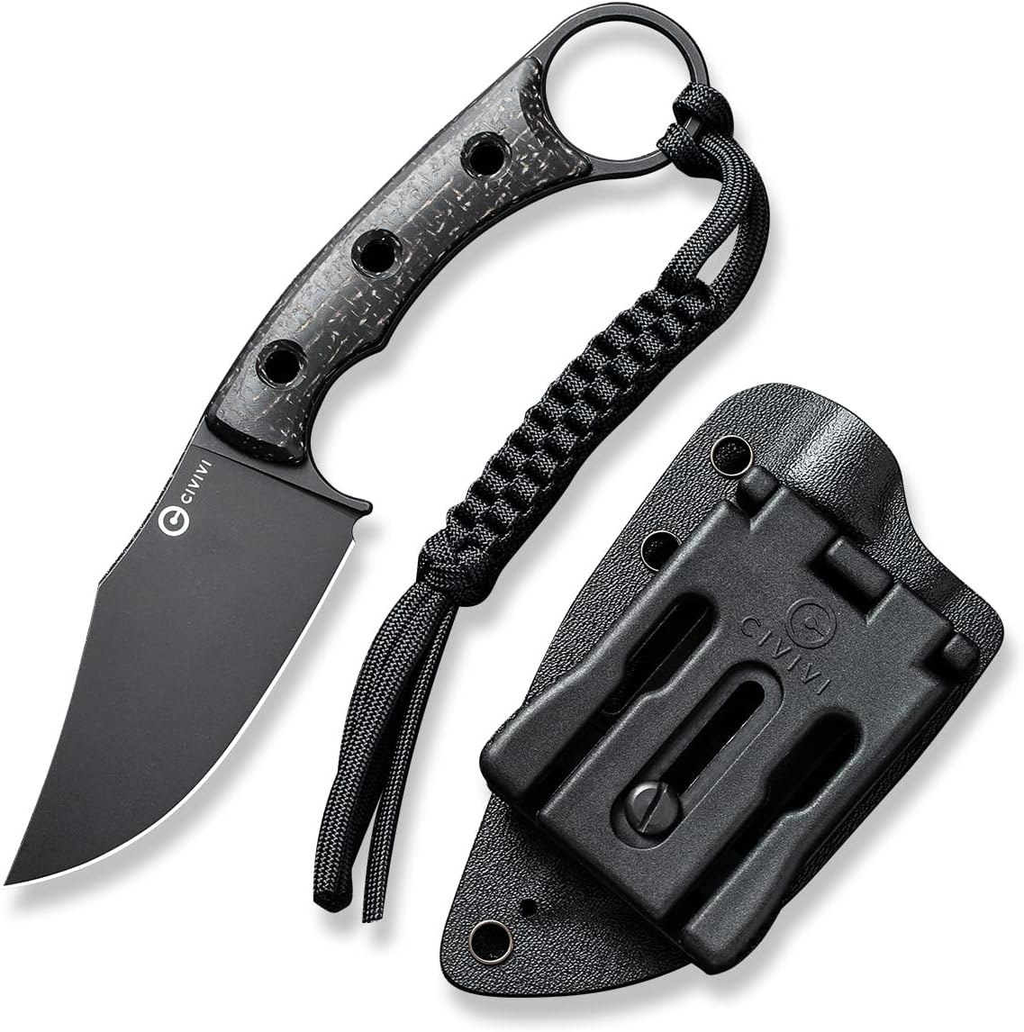 CIVIVI Midwatch Fixed Blade Knife, 3.39" Bohler N690 with Kydex Sheath
