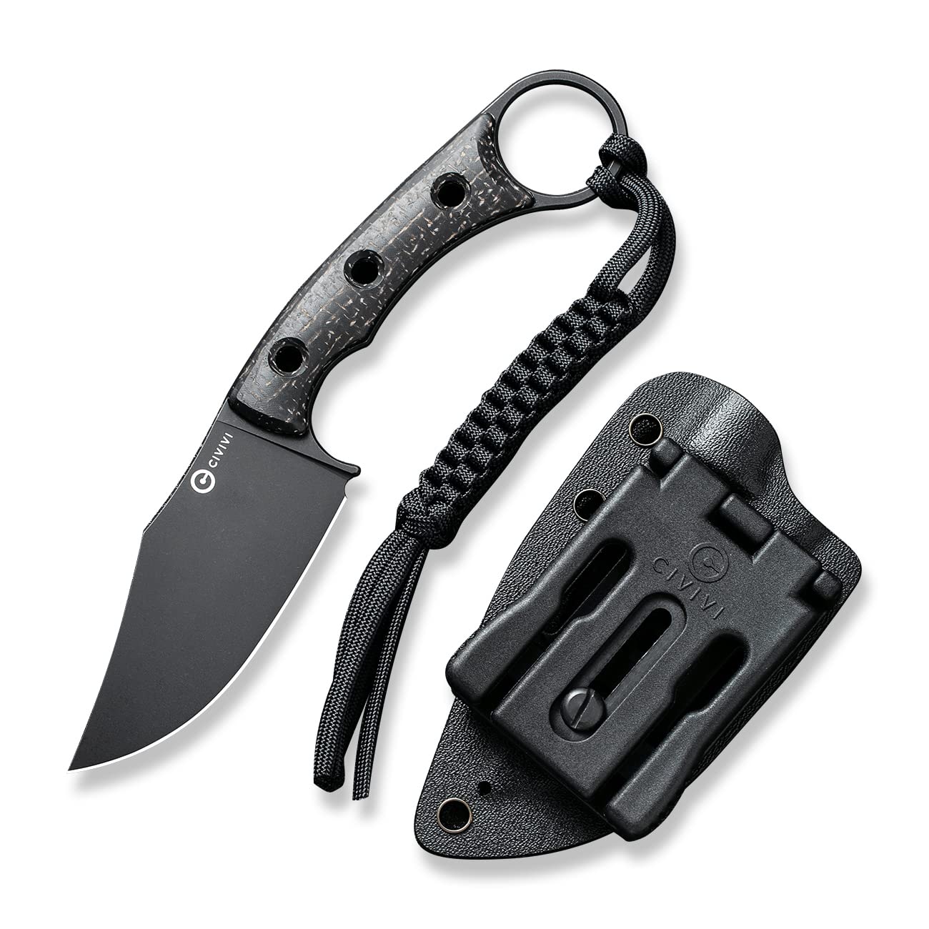 CIVIVI Midwatch Fixed Blade Knife, 3.39" Bohler N690 with Kydex Sheath