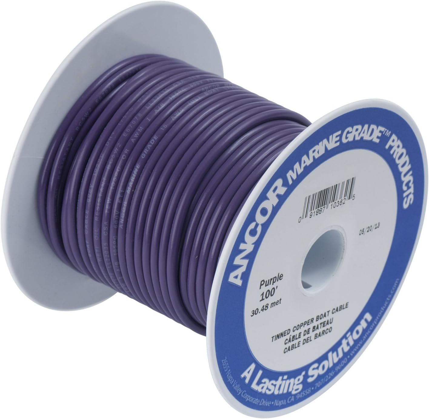 Ancor 102710 Tinned Copper Wire, 16 AWG (1mm2), Purple - 100ft
