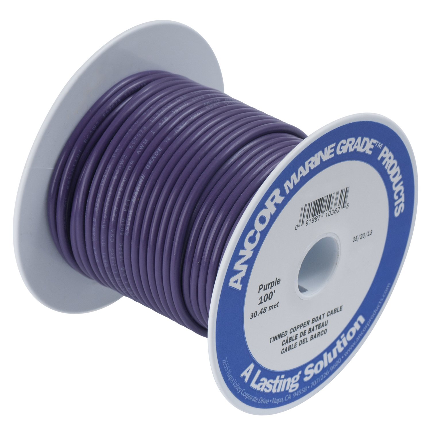 Ancor 102710 Tinned Copper Wire, 16 AWG (1mm2), Purple - 100ft