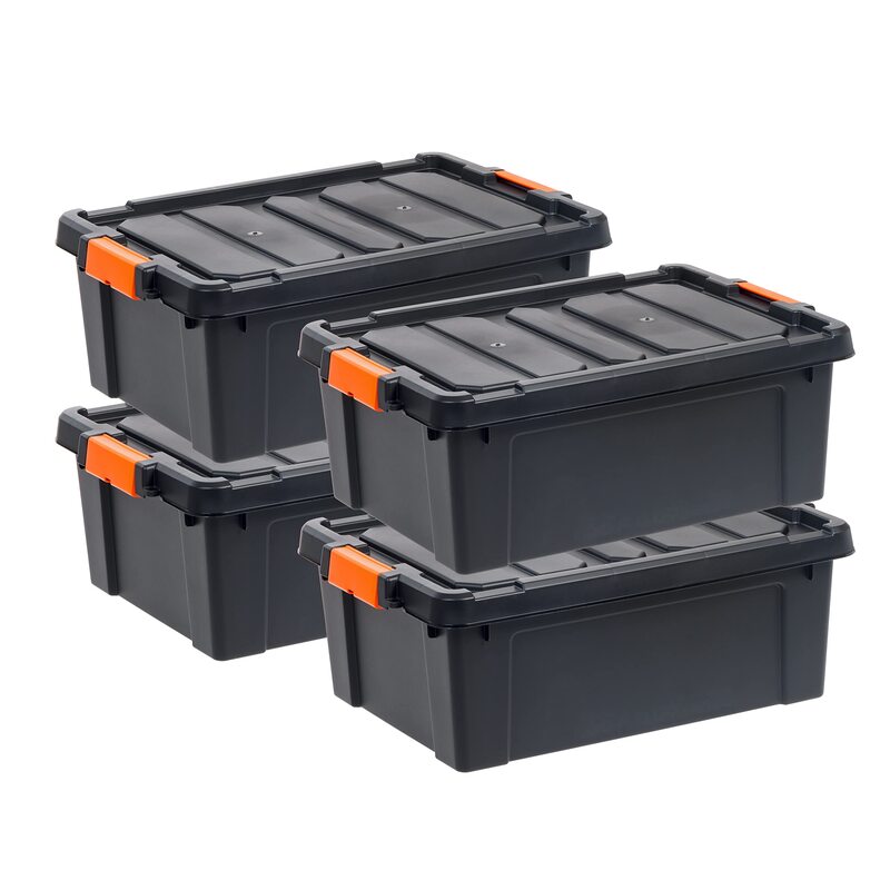 IRIS Heavy Duty Plastic Storage Bins with Durable Lid and Secure Latching Buckles (47 qt. - 4 Pack)