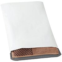 BOX USA "Poly Mailer Envelopes, 15"" x 20"" x 4"", White, Self-Seal with Tear Strip, Gusseted