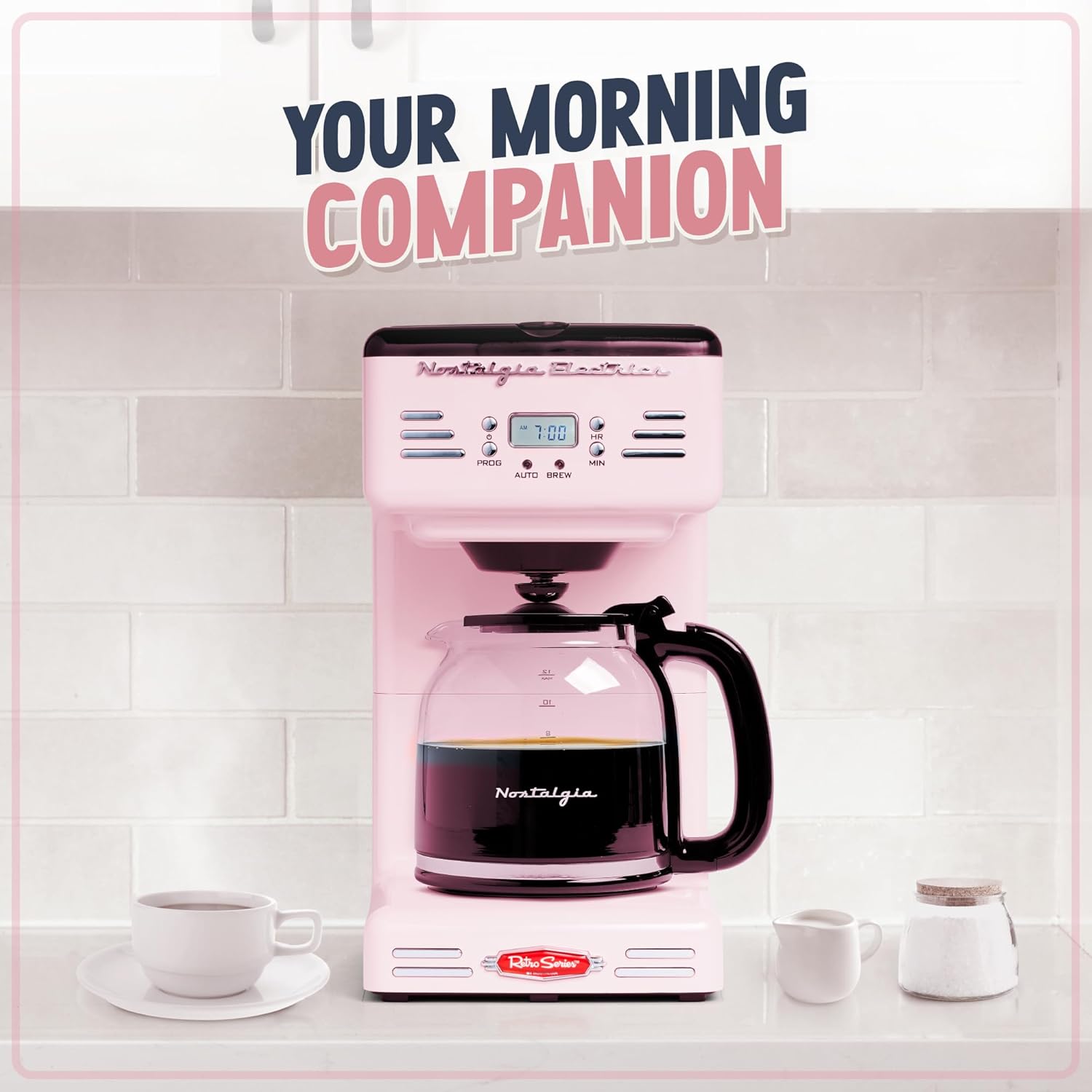 Nostalgia Retro 12-Cup Programmable Coffee Maker With LED Display, Automatic Shut-Off & Keep Warm, Pause-And-Serve Function