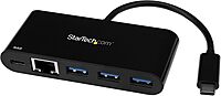 StarTech.com USB C to Ethernet Adapter - 3 Port - with Power Delivery (USB PD) - Power Pass Through Charging